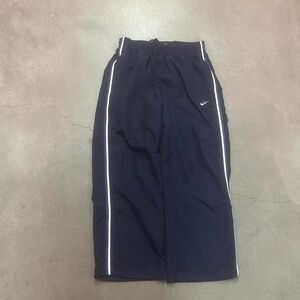 Y2K men's blue white stripe track pants baggy open leg loose grey tag M